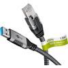 goobay 70498 Cavo da USB-A a RJ45 Ethernet CAT 6 per una connessione Internet cablata stabile con router/Modem/Switch di rete/Sostituisce l'adattatore da USB a RJ45 / 1 Gbit/s / 2 metri