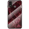 MadBee Cover per Huawei Honor 9X Lite [con Pellicola Proteggi Schermo],Custodia Protettiva in Vetro Temperato 9H [Motivo in Marmo] + Cornice Paraurti in Silicone Morbido Cover Case (Marmo 6)