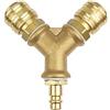 pneumatik-24.de Distributore ad aria compressa 2 accoppiamenti in ottone a tenuta stagna NBR 7,2 NW Y distributore 1/2 pollici connettore frizione