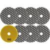 FOCSTOL Tamponi Diamantati per Lucidatura - 8 pezzi 100mm #100 Disco Diamantato per Lucidatura per Granito Marmo Pietra Artificiale Quarzo per Smerigliatrice Angolare