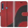 BoxTii Cover per Galaxy A9 2018, Custodia in PU Pelle Portafoglio per Samsung Galaxy A9 2018, Magnetica Cover a Libro con Slot per Schede, Rosso