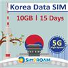 SIM2ROAM Carta SIM SOLO dati coreani 15 giorni | 10 GB di dati Internet 5G/4G LTE | Dati di test GRATUITI 100 MB/1 giorno negli Stati Uniti |Carta SIM da viaggio|Carta SIM prepagata | NESSUN numero di telefono