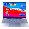 Morostron Laptop touchscreen Win11 da 13,5 pollici, SSD da 16 GB RAM 512 GB, N95 3,4 GHz, 3K 3000x2000 FHD, tastiera retroilluminata, sblocco con impronta digitale, corpo interamente in metallo