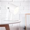 Lightbox Faretto da tavolo scandinavo - 24 x 21 x 13 cm - lampada da tavolo bianca con testa orientabile e interruttore - per il soggiorno - E27, max. 30 W - in metallo