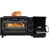 SUBKUDY Mini forno elettrico per pizza 3In1 mini forno piastra grill macchina per il pranzo con macchina da caffè pizza party macchina da torta