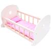 Engelhart - 606013 - Lettino a Dondolo per Bambole Rosa/Bianco - Culla in Legno per Neonati - 50 x 36 x 28 cm - +3 Anni