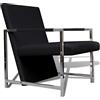 vidaXL Poltrona con Gambe Cromo e Similpelle Nera Moderna Elegante Seggiola