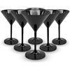 DOJA Barcelona | Bicchiere Martini Plastica | Nero | 6 Pezzi | Calice Martini Plastica | Plastica Dura Riutilizzabile | Coppe Martini Plastica Policarbonato | Bicchieri per Martini Cocktail