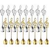 MIVIDE 16 Pezzi Cucchiaini da Caffè Note Musicali, Cucchiai da Dessert in Acciaio Inox, Cucchiaini con Note Musicali per Musicisti, Regali, Caffè, Tè, Dessert (Argento e Oro)