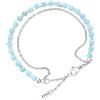 COAI Bracciale Turchese Sintetico da Donna, Bracciale di Perline da Donna con Catena Acciaio Inox