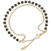 COAI Bracciale Pietre Naturali da Donna, Bracciale di Perline di Tormalina Nera e Catena Oro da Donna
