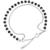 COAI Bracciale Tormalina Nera da Donna, Bracciale di Perline Doppio Strato con Catena Acciaio Inox
