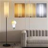 Hzitcigm Lampada da Terra LED, Moderne Lampada LED Dimmerabile Lampada da Terra Salotto 3 Temperature Colore 12W Lampada Soggiorno Piantana Lampada da Terra con Paralume Lino e Interruttore a Pedale