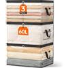 Lifewit 3 Pezzi Scatole per Vestiti Trasparente 60L, Organizer Armadio Pieghevole con Manici, Scatole per Armadio en PVC, Scatoloni Trasloco, Organizer Armadio per Vestiti, Coperte, Piumoni, Libro