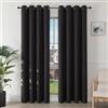 Joydeco Tende Oscuranti per Interni 2 Pezzi L 132 x A 210, Tende Termiche Isolanti con Occhielli per Soggiorno e Camera da Letto Moderne Blackout Curtains, Nero