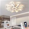 MYYCX Plafoniera LED Soffitto Moderno, con Telecomando, Dimmerabile Plafoniere a LED da Soffitto con Lampadina, Lampadario per Soggiorno, Camera da letto, Ufficio (Bianco, 80cm-B)