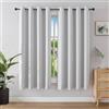 Joydeco Tende Oscuranti per Interni 2 Pezzi L 140 x A 175, Tende Termiche Isolanti con Occhielli per Soggiorno e Camera da Letto Moderne Blackout Curtains, Grigio Bianco
