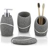 ZCCZ - Set di accessori da bagno con dispenser di sapone, portaspazzolino, bicchiere e portasapone per casa o hotel - Eleganti complementi d'arredo utili per organizzare e decorare il bagno