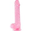 WANKU Dildo realistico rosa, 19,5 cm, dildo in gelatina con ventosa, flessibile per dildo anale, uomo e donna