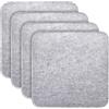 MorNon Set di 4 cuscini per sedia, quadrati in feltro, 35 x 35 cm, per panca, con inserti antiscivolo, per tutti i tipi di sedie, per interni ed esterni (grigio chiaro)