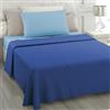 L'ANTICO ARCOLAIO - Lenzuola Una Piazza e Mezza Set 3 Pezzi (Lenzuolo Sotto Azzurro, Lenzuolo Sopra Blu) Lenzuola 1 Piazza e Mezza Jaquard in Microfibra, Biancheria da Letto Made in Italy