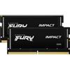 Kingston Ram SO-DIMM DDR5 32GB Kingston Technology Fury Impact Black XMP 6000MHz Nero[KF560S38IBK2-32]