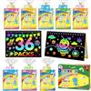 ZMLM 36 Scratch Art Bambini Libri da attività Disegno, Fogli Arcobaleno da Grattare Craft Notebook con 38 Stilo, 36 Stencil, Scratch Painting Paper Set Regalini per Gadget Compleanno Bambini