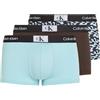 Calvin Klein Pantaloncini Boxer Uomo Confezione da 3 Elasticizzati, Multicolore (Aqua Tiny Tree Frg Prt_ Aqua Mlch), XS