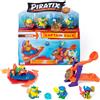 PIRATIX ADVENTURE WORLD Serie Shark Treasure, Captain Pack, Hammer. con 4 Piratix, 1 capitano d'oro, 4 accessori 'Cristalli', Sea Speeder, catapulta, 2 bandiere effetto cristallo, confezione da 6/6