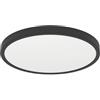 Eglo Fueva 6 Plafoniera a LED, rotonda, per bagno, lampada da soffitto in plastica di colore nero e bianco, luce bianca calda e fredda, IP44, diametro 21 cm