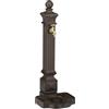 Relaxdays Fontana da Giardino in Stile Antico, Fontanella a Colonna con Rubinetto e Vaschetta, HLP: 82x29x33 cm, Marrone