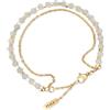 COAI Bracciale Pietre Naturali da Donna, Bracciale di Perline di Pietra di Luna e Catena Oro da Donna