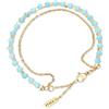 COAI Bracciale Pietre Naturali da Donna, Bracciale di Perline di Turchese Sintetico e Catena Oro da Donna