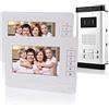 Kadongli KDL Cablata Sistema di citofoni videocitofoni 7 pollici 2 monitor con 1 telecamera esterna con due pulsanti di chiamata Visione notturna IR Audio bidirezionale per appartamenti multipli/Famiglie