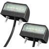 ETUKER 2x Luci Targa LED Bianco 12v 24v Impermeabile Emark Luce di Cortesia per Rimorchi Camper Camion Furgone