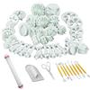 ilauke 47 - Stampo per decorazione fai da te, stampi a forma specifica, motivo floreale, cuore, farfalla, stella, stampi per pasticceria per decorazione di pasta di zucchero, torte, biscotti, bianco