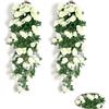 Generico Fiori artificiali, 2 pezzi di fiori da appendere, decorazione artificiale piante finte per la parete di nozze all'aperto