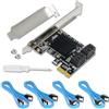 Ziyituod Scheda PCIe SATA 4 Porte, PCI-E X1 Controller con Bracket Low Profile, Scheda di Estensione PCIe a SATA(6Gbps) Avviabile come Disco di Sistema, Non RAID, Compatibile con 4 Dispositivi SSD/HDD
