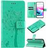 Hancda Custodia per iPhone SE 2022 / iPhone SE 2020 / iPhone 8 / iPhone 7 Cover Custodia Portafoglio in Pelle con Porta Carte Disegni Flip Case Magnetica a Libro Sottile Cuoio Antiurto Cover,Verde