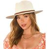 accsa Panama Cappello di Paglia da Donna Estivo Regolabile Fedora Cappello da Spiaggia con Fascia Intrecciata Cappelli Trilby da Sole a Tesa Larga UPF 50+