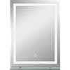 Kleankin Specchio Bagno LED a 3 Colori Regolabili con Mensola in Vetro Elegante e Funzionale 50x12x70 cm Argento |Aosom