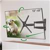 Barkan Supporto da parete per TV lungo 53,5 cm, orientabile da 13 a 65 pollici, inclinabile/movimento completo, può contenere fino a 36 kg, extra lungo, per LED OLED LCD, max. VESA 400 x 400