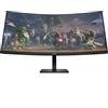 HP OMEN 34c Gaming Monitor, Schermo Curvo da 34 pollici, Pannello VA 21:9 WQHD 165Hz, 1 ms, DisplayHDR 400, Antiriflesso, 400 nits, AMD FreeSync, DisplayPort, HDMI, Audio, VESA, Nero