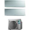 Daikin Climatizzatore Dual Split Inverter 9000 + 12000 Btu Condizionatore con Pompa di Calore Classe A++/A Gas R32 (Unità Interna + Unità Esterna) - FTXJ25AW + FTXJ35AW + 2MXM50A Emura