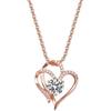 QUADRI - Collana Donna Pendente Cuore con Zirconi- Idee Regalo Donna San Valentino - 45 cm e 5 cm Estensione - Colore Rosè - Gioielli Donna Made in Italy