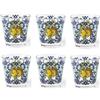 Excelsa set 6 Bicchiere acqua Amalfi vetro decorato cod.63716