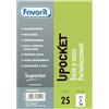 Favorit 100460093 - Buste Senza Foratura Upocket ,25 Pezzi, 11 x 16 cm, Trasparente