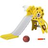 DecHome Scivolo per Bambini 18-36 Mesi con Canestro da Basket Laterale in PE 131x50x74 cm colore Giallo e Grigio - 33DH0YLGIA