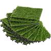 VivaGarden Piastrelle da Giardino con Erba Sintetica 30x30 cm 10 Pezzi Prato Artificiale Densità 6500 colore Verde - A1781DGAO11