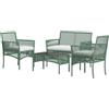 VivaGarden Set da Giardino in Rattan da 4 Pezzi con 2 Poltrone da Esterni, Divano e Tavolino da Giardino - A2760DGAO67